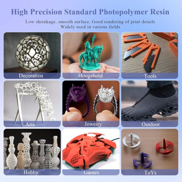 3D Printer Resin High Precision Rigid Standard Resin 3D Printing Liquid Photopolymer Resin for LCD/DLP 3D Printer Machine (Red Wax, 1000g) - Image 6
