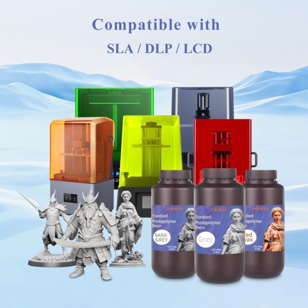 3D Printer Resin High Precision Rigid Standard Resin 3D Printing Liquid Photopolymer Resin for LCD/DLP 3D Printer Machine (Red Wax, 1000g) - Image 7