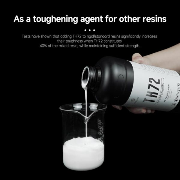 RESIONE 3D Printer Resin, TH72 Flexible Tough Resin with Long-Lasting Toughness and High Elongation, 3D Printing Impact Resistant for Figurines (White 1KG) - Image 6