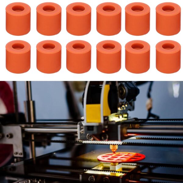 12 PCS Silicone Solid Bed Mounts,Silicone Hot Bed Leveling Column Shocking Absorber 3D Printer Accessories Printer Heat Bed Leveling Parts 16mm - Image 4