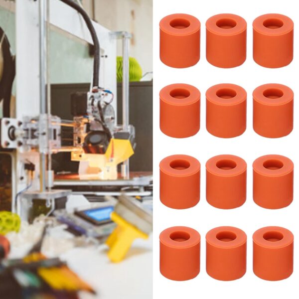 12 PCS Silicone Solid Bed Mounts,Silicone Hot Bed Leveling Column Shocking Absorber 3D Printer Accessories Printer Heat Bed Leveling Parts 16mm - Image 5