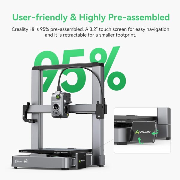 Creality Hi Combo Multicolor 3D Printer with CFS, 500mm/s High Speed Printing,Full-auto Leveling, Automatic Filament Reading, Fully Assemble, Silent Mode 3D Printers 10.24×10.24×11.81 inch - Image 5