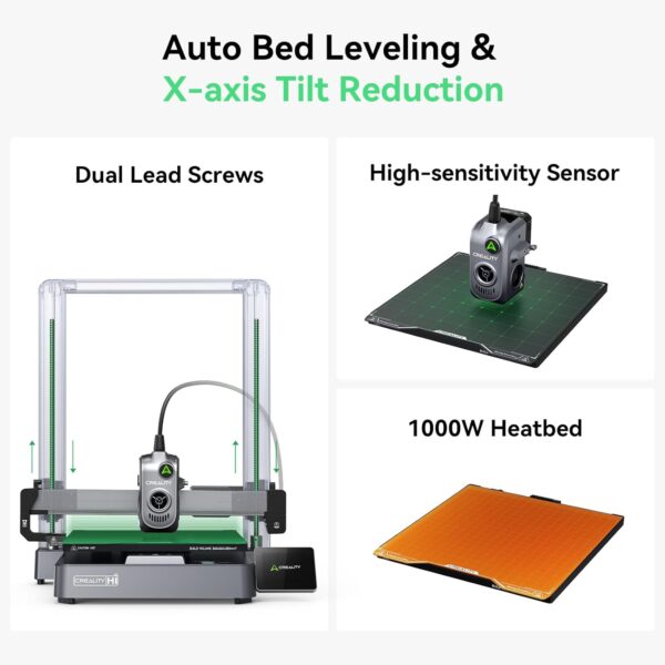 Creality Hi Combo Multicolor 3D Printer with CFS, 500mm/s High Speed Printing,Full-auto Leveling, Automatic Filament Reading, Fully Assemble, Silent Mode 3D Printers 10.24×10.24×11.81 inch - Image 7
