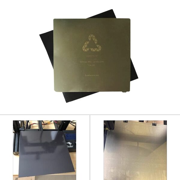 3D Printer Parts & Accessories - FLEXBED 235x305mm Removal Spring Steel Sheet HEA Bed Flexible Build Plate Applied PEI +Magnetic Base for CR-10 Mini DIY Printer - (Size: 235x305) - Image 3