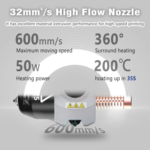 Original 3D Printer Nozzle for FLASHFORGE Adventurer 5M Hotend,3S Quick Detachable Nozzle,Up to 280℃ High Temp 32mm³/s High Flow Nozzle,Adventurer 5M Pro Nozzle（0.25mm,0.4mm,0.6mm) - Image 3