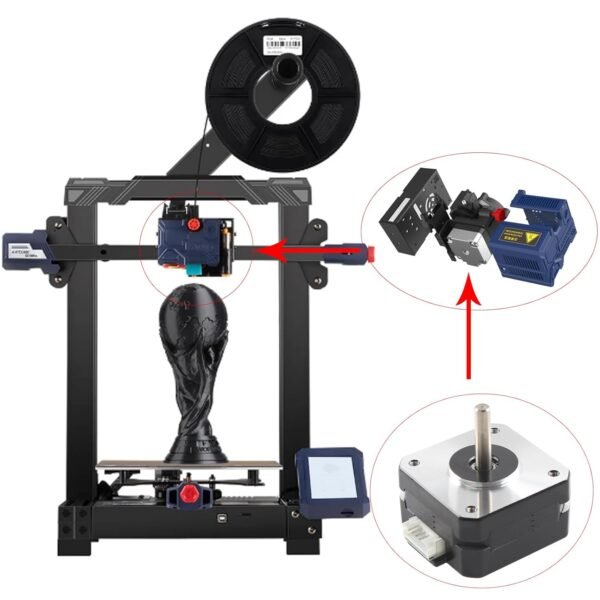 FYSETC 3D Printer Motor - Anycubi Kobrra Extruder Motor Replacement - E Axis Nema 17 Stepper : Small Bipolar 42 1.8deg 2 Phrase Shaft 22mm 1.0 A Hot End Part No Lead Wire - Pack of 1 - Image 4