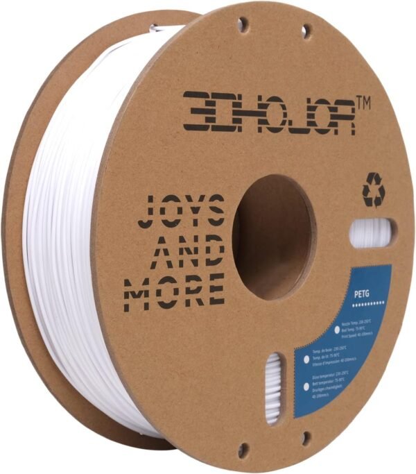 PETG Filament 1.75mm White, 3D Printing Filament 1kg Spool(2.2lbs), 3D Filament 1.75mm Dimensional Accuracy +/- 0.03mm Non Tangling Non Clogging Non Stringing,Print with Most 3D Printers - Image 7