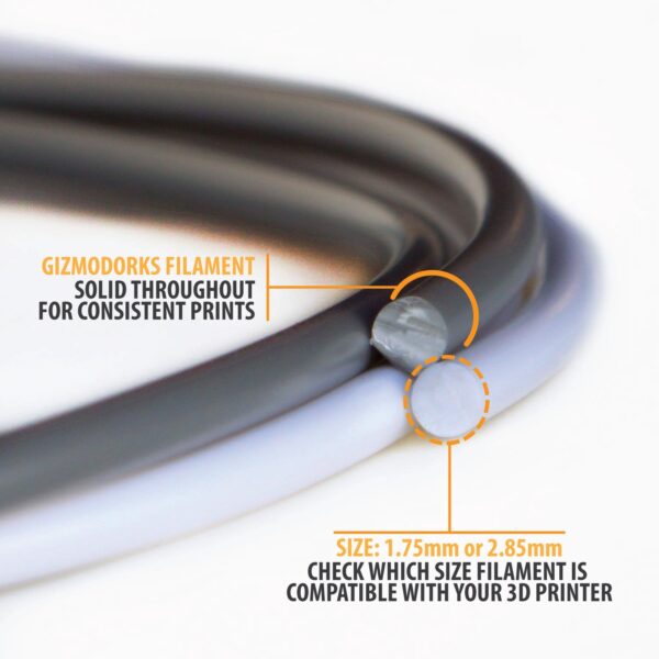 Gizmo Dorks Flexible TPU 3D Printer Filament 3mm (2.85mm) 1kg, Black - Image 5