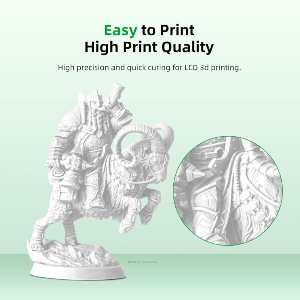 ANYCUBIC 3D Printer Resin with Low Odor and Safety, 405nm UV Plant-Based Rapid Resin 2.0 with High Precision and Quick Curing for LCD 3D Printing (White, 1000g) - Image 5