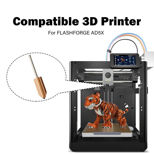 Hotend Kit for Flashforge AD5X Quick-Detachable Nozzle 0.4MM Extruder Quick Release Nozzle High Thermal Conductivity Heater Block Throat Tube Hot End Print Head 3D Printer Accessories - Image 6
