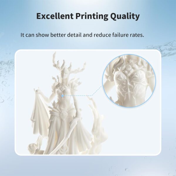 Chitu Systems Water Washable Resin 1KG,Faster Post-Processing, 405nm Standard Photopolymer Resin for 8K/10K/12K/LCD/DLP/SLA 3D Printers, Near-Expiry Resin - Limited Stock (White, 1000g) - Image 4