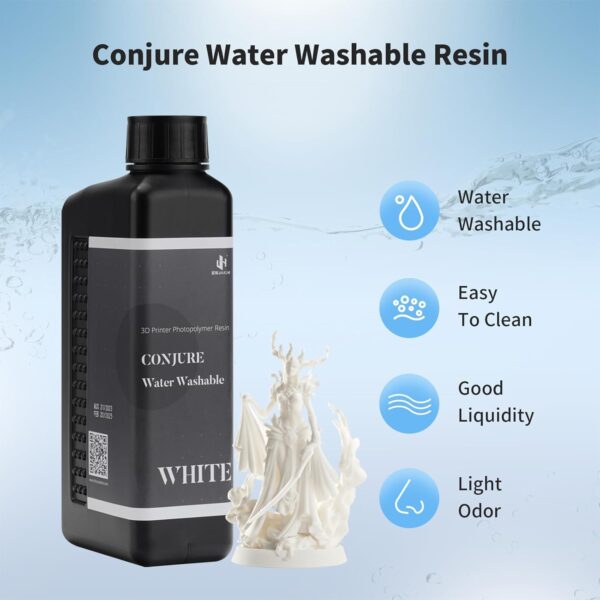 Chitu Systems Water Washable Resin 1KG,Faster Post-Processing, 405nm Standard Photopolymer Resin for 8K/10K/12K/LCD/DLP/SLA 3D Printers, Near-Expiry Resin - Limited Stock (White, 1000g) - Image 6