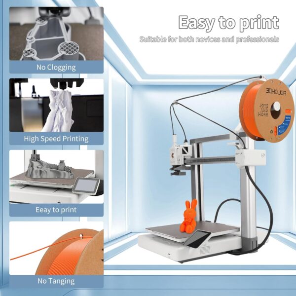 3D Printing Filament High-Speed PLA Filament 1.75mm 300mm/s 1kg Cardboard Spool Dimensional Accuracy +/- 0.03 mm Fit Most 3D FDM Printer-Orange - Image 3