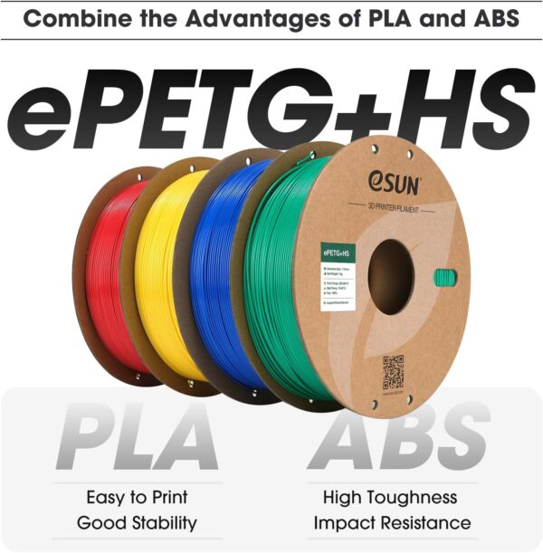 eSUN High Speed Upgraded PETG Filament 1.75mm, High Toughness 3D Printer Filament Speedy PETG for Fast Printing, 1KG Spool (2.2 LBS) 3D Printing Filament for 3D Printers, Solid Grey - Image 5