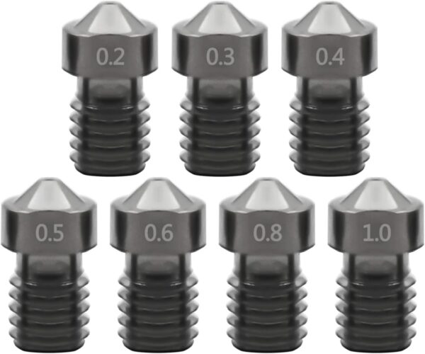 E.3.D V6 V5 Nozzle Super Hardened Steel Corrosion-Resistant High Temperature Die Steel Nozzle 1.75mm 3D Printer Parts Compatible with Ender3(2PCS,0.2mm) - Image 7