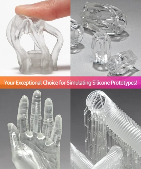 SuperElastic 3D Printer Resin, Softness 60A Simulating Soft Silicone, Made in Korea by 3DMaterials (500g, Clear) - Image 4
