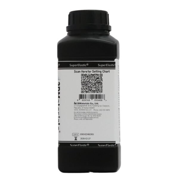 SuperElastic 3D Printer Resin, Softness 60A Simulating Soft Silicone, Made in Korea by 3DMaterials (500g, Clear) - Image 9