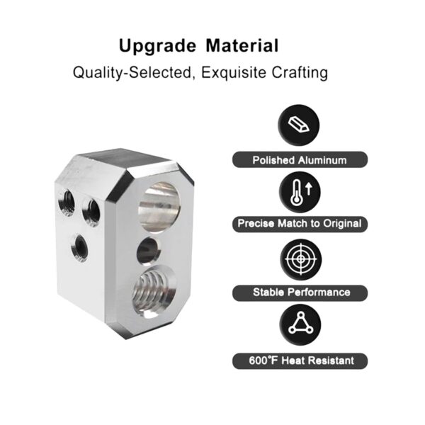 2PCS Aluminum Heater Block and 2PCS Silicone Socks Cover for Pursa I3 MK4/MK3.9/XL of 3D Printer Parts & Accessories, Extruder Hotend Heating Blocks and Silicone Sock Protecting - Image 4