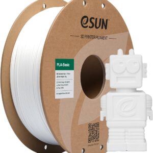 eSUN PLA Basic Filament 1.75mm, 3D Printer Filament High Speed PLA for Fast Printing, 1KG Spool (2.2 LBS) 3D Printing Filament for High Speed 3D Printers, White