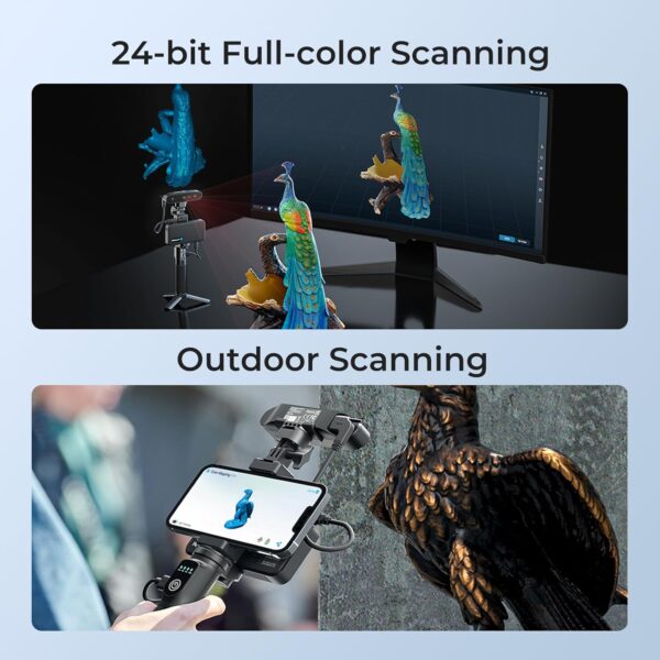 Creality CR-Scan Ferret Pro 3D Scanner for Printing, 0.1mm Accuracy & 60FPS Wireless Scanning with WiFi6/Anti-Shake, Full-Color Handheld Scanner Compatible with Win/Mac/iOS/Android - Image 5