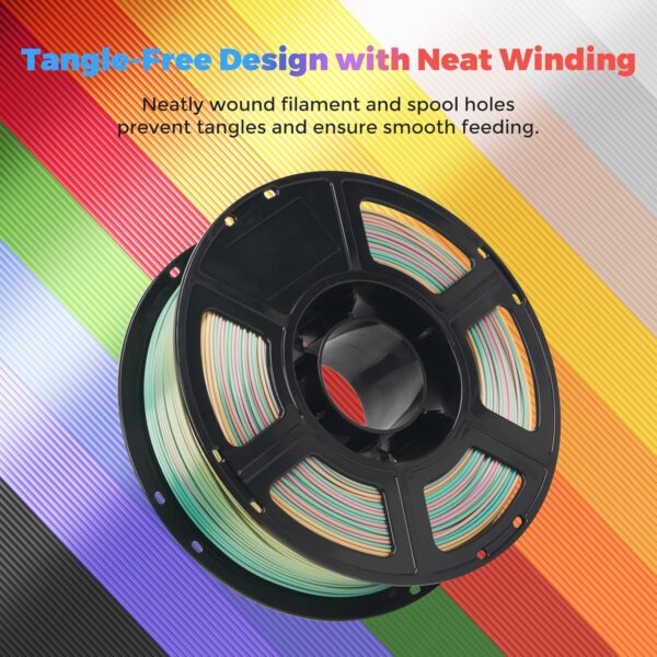 FLASHFORGE Silk PLA Filament 1.75mm, 3D Printer Filament 1kg (2.2lbs) Spool, Smooth and Silky Texture 3D Printing Filament, Dimensional Accuracy +/- 0.02mm - Image 6