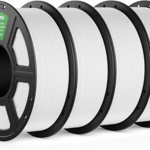 PLA PRO Filament 1.75mm, Stronger Toughness 3D Printer Filament, PLA Filament Dimensional Accuracy +/- 0.02 mm, Neatly Wound, Fits Most FDM 3D Printer, 4 Pack White