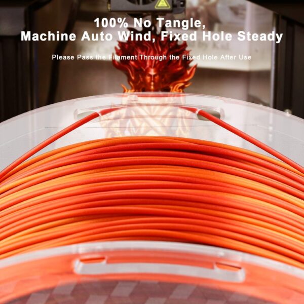 AMOLEN Silk PLA Gradient 3D Printing Filament, 1KG Spool 1.75mm Silk Shiny Red Gold Gradient Printer Filament 2.2lb Brighter New Version, Compatible with 3D Printer and 3D Pen - Image 8