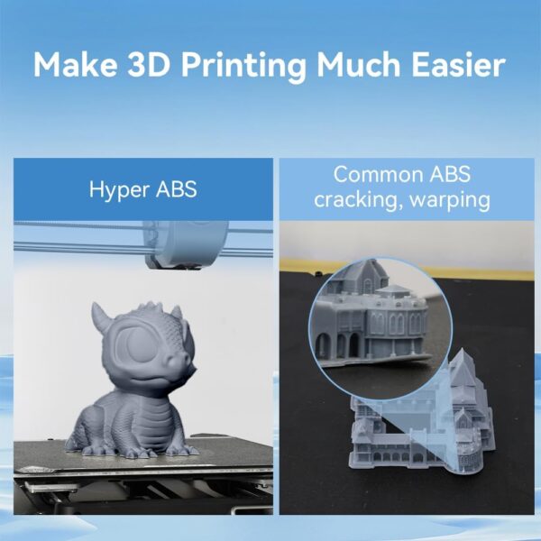 Official Creality Hyper ABS Filament 1.75mm, 3D Printer Filament for High Temperature Resistance, 1kg(2.2lb)/Spool, Dimensional Accuracy ± 0.05 mm, Fits for Most 3D Printers (Gray) - Image 4