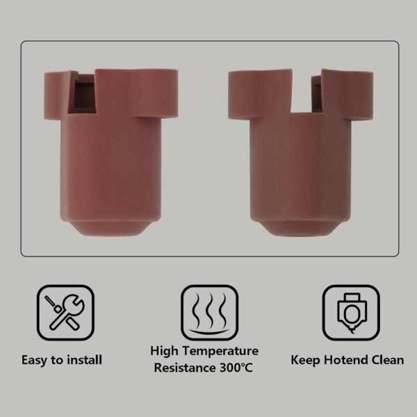 5PCS Silicone Socks for K1 Series, 3D Printer Parts High Temperature and Wear Resistance Hotend Nozzle Silicone Cover Socks for K1, K1 Max, K1C, Ender 3 V3/KE/Plus, Quick Swap Hotend - Image 3