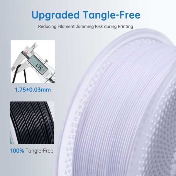 PLA-F Filament White 1KG(2.2LBS), PLA Plus 3D Printer Filament 1.75mm ± 0.02mm Strength and Toughness Fit for Most FDM 3D Printers - Image 5