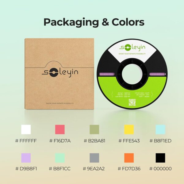Cregrant3D Soleyin Filament 1.75mm Ultra PLA Filament for 3D Printing High Speed 30-300mm/s Accuracy +/- 0.02mm, 1kg Spool (2.2lbs), Fit Most FDM 3D Printer, Soleyin by Creality Filament, PLA White - Image 8