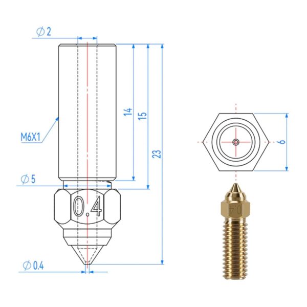 KOYOFEI 12PCS Brass Nozzles for K1 Max, 3D Printer Parts 6PCS 0.4mm, 3PCS 0.6mm, 0.8mm High Speed Brass Nozzle for Creality K1, Ender 3 V3 KE, CR-10 SE - Image 5