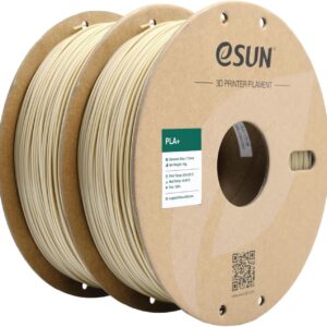 eSUN PLA+ Filament 1.75mm, 3D Printer Filament PLA Plus, Dimensional Accuracy +/- 0.03mm, 1KG per Spool, 2 Spools 3D Printing Filament, Bone White