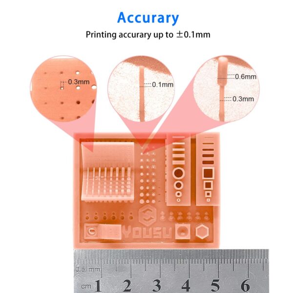 YOUSU iForm 182 ABS-Like 3D Printer Resin 1kg,UV-Resin Rapid LCD UV-Curing Resin 405nm Standard Photopolymer Resin for LCD DLP SLA 3D Printer Beige(Red Wax) Color 1kg - Image 3
