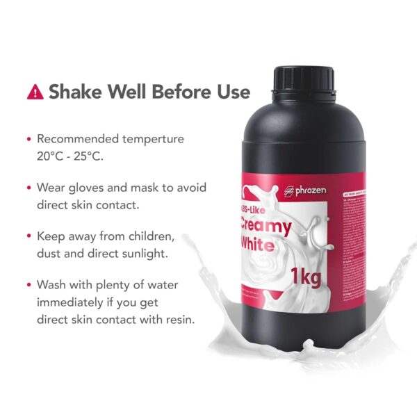 phrozen ABS-Like Creamy White 3D Printing Resin, 405nm DLP LCD UV-Curing Photopolymer Resin for General Modeling and Prototyping, High Precision Printing, Low Odor, Non-Brittle (1kg) - Image 7