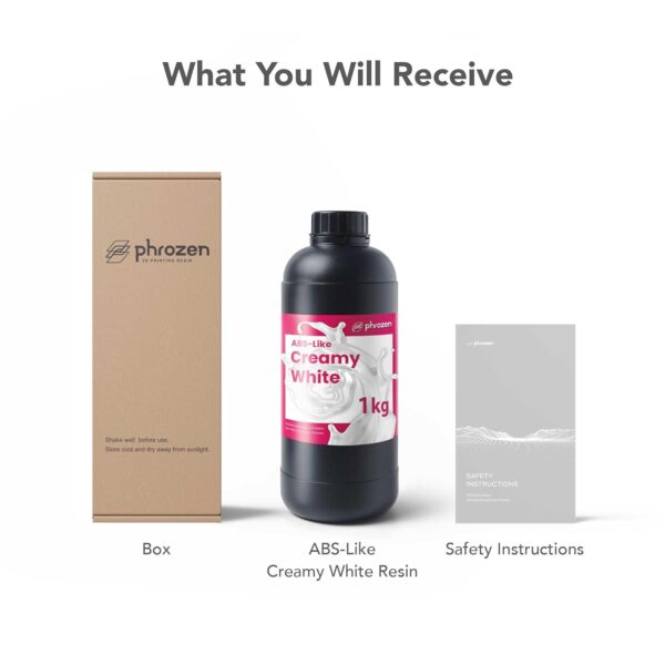 phrozen ABS-Like Creamy White 3D Printing Resin, 405nm DLP LCD UV-Curing Photopolymer Resin for General Modeling and Prototyping, High Precision Printing, Low Odor, Non-Brittle (1kg) - Image 8