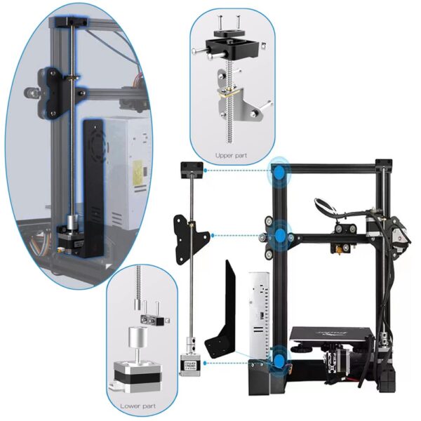 Official Creality New Update Ender 3 Dual Z-axis Upgrade Kit with Metal Power Supply Holder, Stepper Motor and Lead Screw for Ender 3 V2, Ender 3 Pro, Ender 3 3D Printer… - Image 5