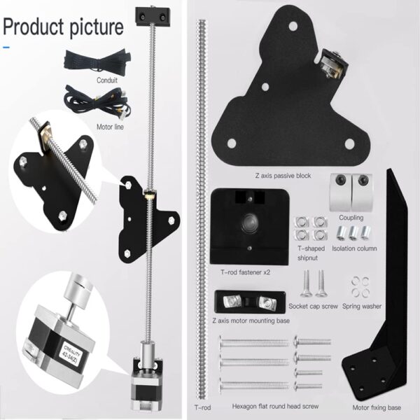 Official Creality New Update Ender 3 Dual Z-axis Upgrade Kit with Metal Power Supply Holder, Stepper Motor and Lead Screw for Ender 3 V2, Ender 3 Pro, Ender 3 3D Printer… - Image 7