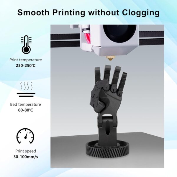 IEMAI PETG Carbon Fiber Filament 1.75mm, Matte Black PETG-CF, Heat-Resistant, High Strength & Rigidity 3D Printer Filament, 1kg Spool Designed for Complex Models and Functional Parts - Image 4