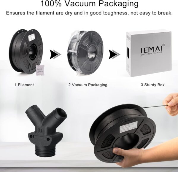 IEMAI PETG Carbon Fiber Filament 1.75mm, Matte Black PETG-CF, Heat-Resistant, High Strength & Rigidity 3D Printer Filament, 1kg Spool Designed for Complex Models and Functional Parts - Image 9