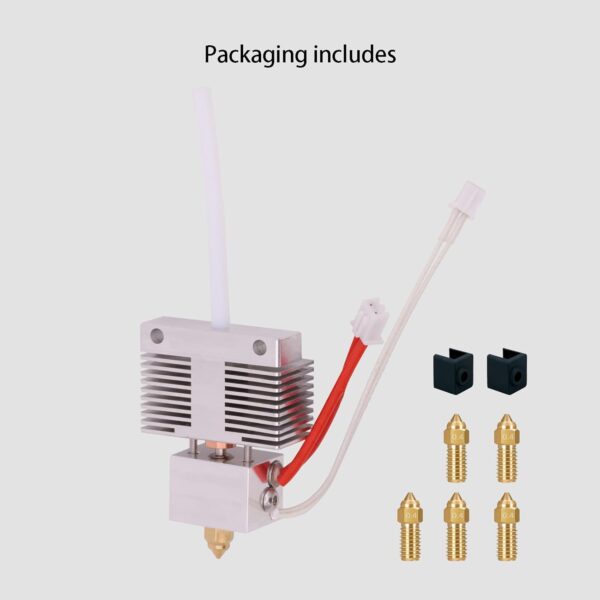 Hotend Kit for Elegoo Neptune 4, Neptune 4 Pro, 3D Printer Print Head Extruder Hot End Kit Heating Block Kit with 5PCS Extra 0.4mm Brass Nozzle Kit and 1 PCS Silicone Cover - Image 7