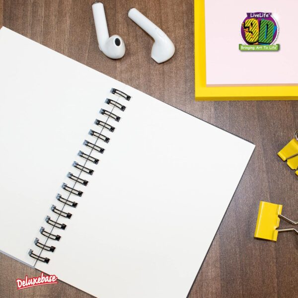 3D LiveLife Jotter - Aloof from Deluxebase. Lenticular 3D Tiger 6x4 Spiral Notebook with plain recycled paper pages. Artwork licensed from renowned artist Jeremy Paul - Image 4
