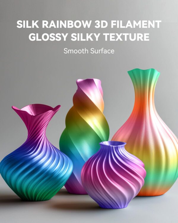 SUNLU Silk Rainbow PLA Filament, Multicolor Silk 3D Printer Filament 1.75mm +/- 0.02mm, Fast Color Change Each 8 Meters, 330 Meters, 1kg/2.2lbs, Silk Rainbow Filament(Lilac-Violet) - Image 6