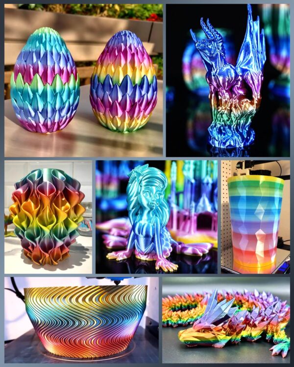 SUNLU Silk Rainbow PLA Filament, Multicolor Silk 3D Printer Filament 1.75mm +/- 0.02mm, Fast Color Change Each 8 Meters, 330 Meters, 1kg/2.2lbs, Silk Rainbow Filament(Lilac-Violet) - Image 8