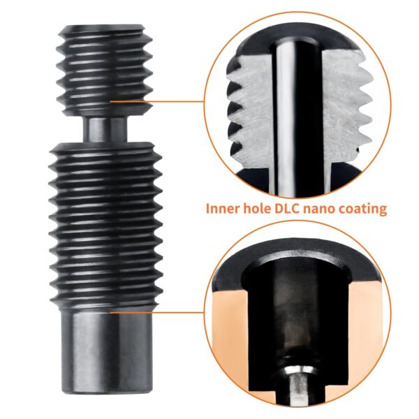 v6 Bimetal Heatbreak Upgrade DLC Nano Coated 3D Printer Paste, All Metal Smooth TC4 Titanium Copper v6 Throat,for V6 Hotend Titan Aero Extruder Prusa i3 MK2 MK3 MK3S MK3S+ 3D Printer Parts - Image 6