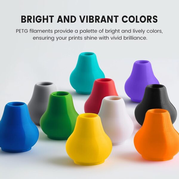 PETG Filament 1.75mm 4KG, 3D Printer Filament Bundle PETG, Strong Toughness, 4 * 1KG(1320M) Filament High Precision, Dimensional Accuracy ±0.02mm,Mint Green+Cherry Red+Chocolate+Sky Blue - Image 4