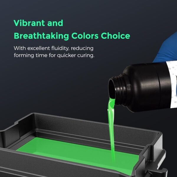 FLASHFORGE 3D Printer Resin, Fast Curing Standard 3D Resin High Precision & Excellent Fluidity with Low Odor, 405nm UV Curing 3D Printing Resin for LCD/DLP/SLA Resin 3D Printer (Green, 1KG) - Image 3