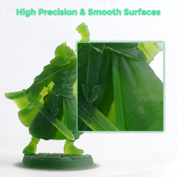FLASHFORGE 3D Printer Resin, Fast Curing Standard 3D Resin High Precision & Excellent Fluidity with Low Odor, 405nm UV Curing 3D Printing Resin for LCD/DLP/SLA Resin 3D Printer (Green, 1KG) - Image 5