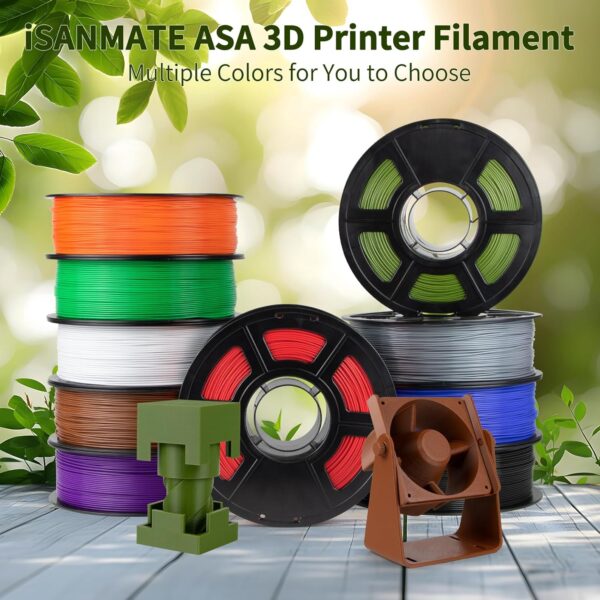iSANMATE ASA Filament 1.75mm Black 1KG, UV & Weather Resistant 3D Printer Filament Perfect for Outdoor Functional Parts, Dimensional Accuracy +/- 0.02mm, 1kg Spool (2.2lbs) - Image 7