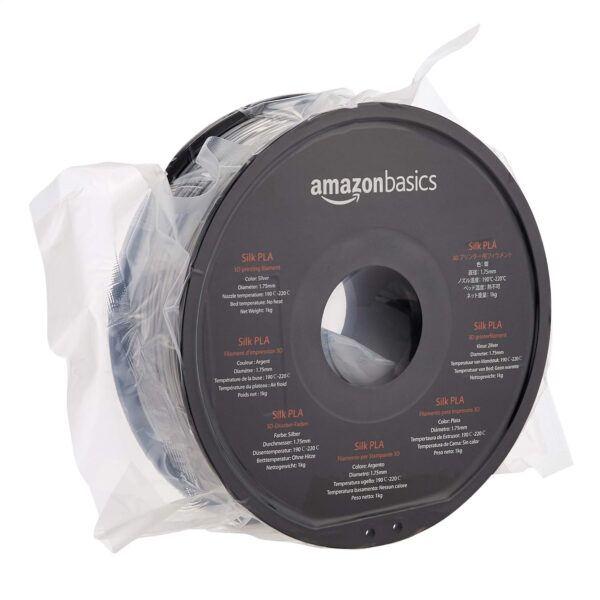 Amazon Basics SILK PLA 3D Printer Filament, 1.75 mm, Silver, 1 kg Spool (2.2 lbs) - Image 6